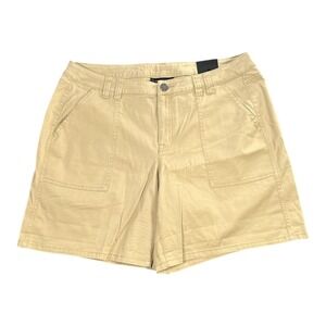 Lane Bryant Women's Khaki Utility‎ Shorts Size 14 High Rise Cargo Pockets